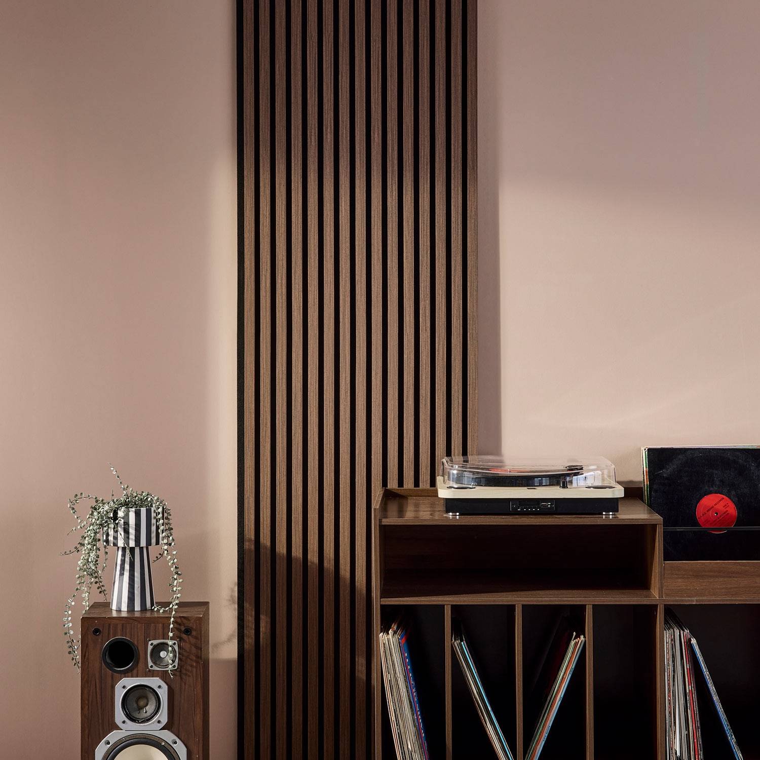 Set de 2 panneaux muraux acoustiques décoratifs en feutrine et MDF noyer 60x120cm - Kyoto | sweeek - Image 1