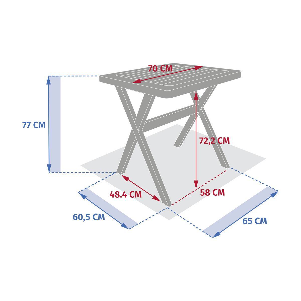 Hesperide - Table de jardin 2 places Xenia eucalyptus 70x70cm - Hespéride - Image 8