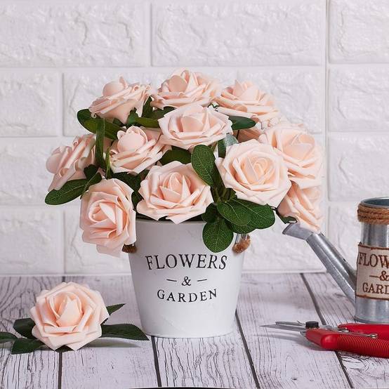 25PCS Fleurs Artificielles Roses Mousse -IntiMeg - Image 2