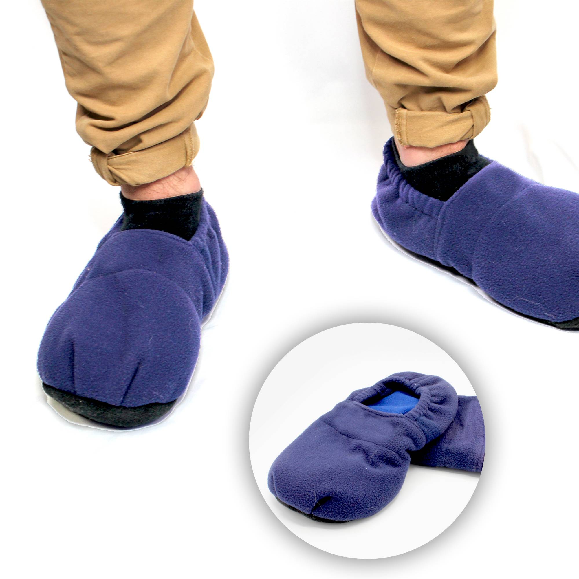 Fishtec - Chaussons Chauffants Micro-ondes à Graines de Lin - Chaleur Relaxante - Unisexes, Réutilisables et Lavables - Taille Unique 41 à 45 - Image 4