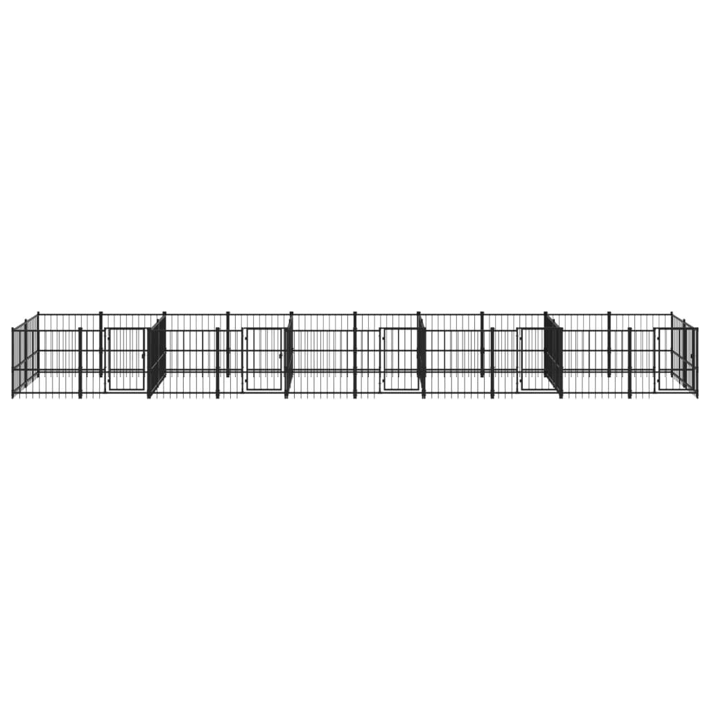 Vidaxl - Chenil d'extérieur pour chiens Acier 18,77 m² vidaXL 3124667 - Image 6