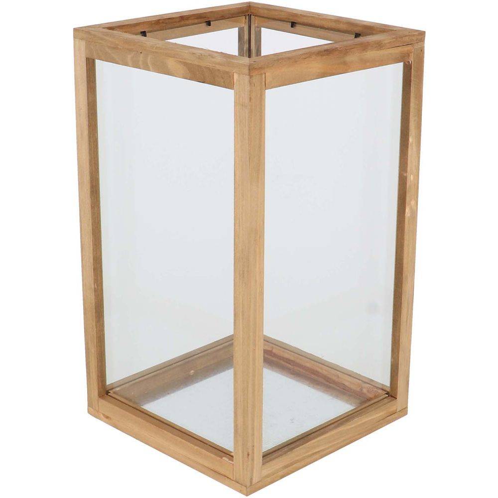 Esschert Design - Lanternes en bois et verre (Lot de 4) - Image 4