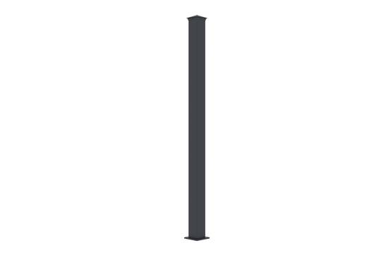 Casanoov Portillon bois composite 1m ATHOS H.160cm teck avec cadre aluminium + 2 poteaux EIFEL aluminium 10x10cm 140 x 350 cm Anthracite - Image 4
