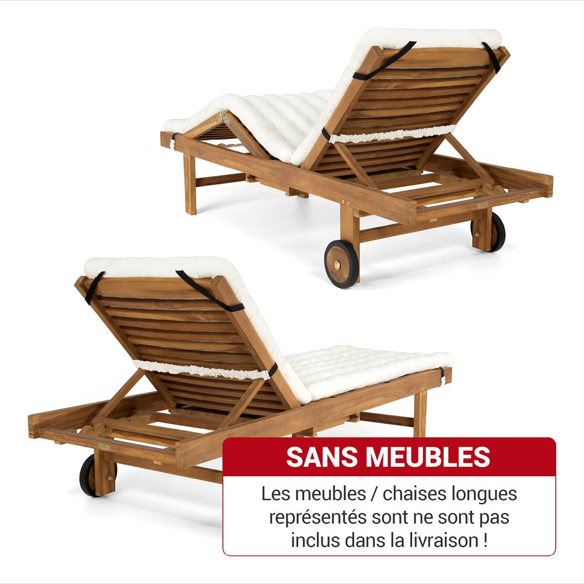 Coussin de Transat | 200x60 cm | Blanc - HAVE A SEAT Living - Image 5