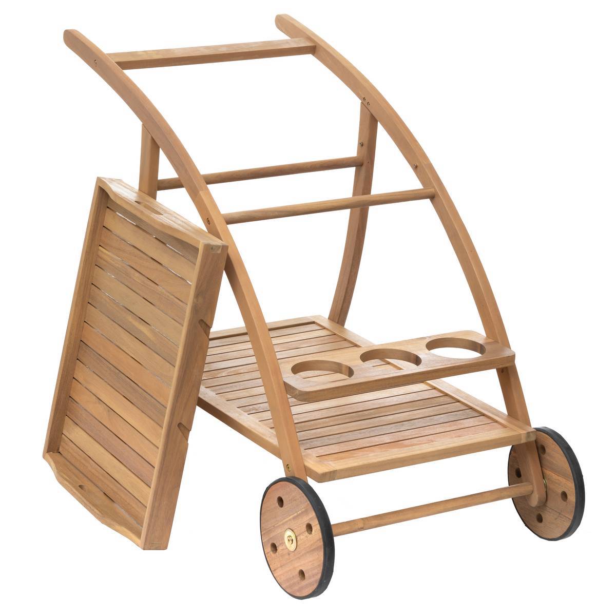 Hesperide - Desserte 2 étages "Tiwi" 2 roues en acacia Hespéride - Image 3