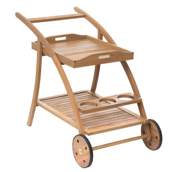 Hesperide - Desserte 2 étages "Tiwi" 2 roues en acacia Hespéride - Image 2