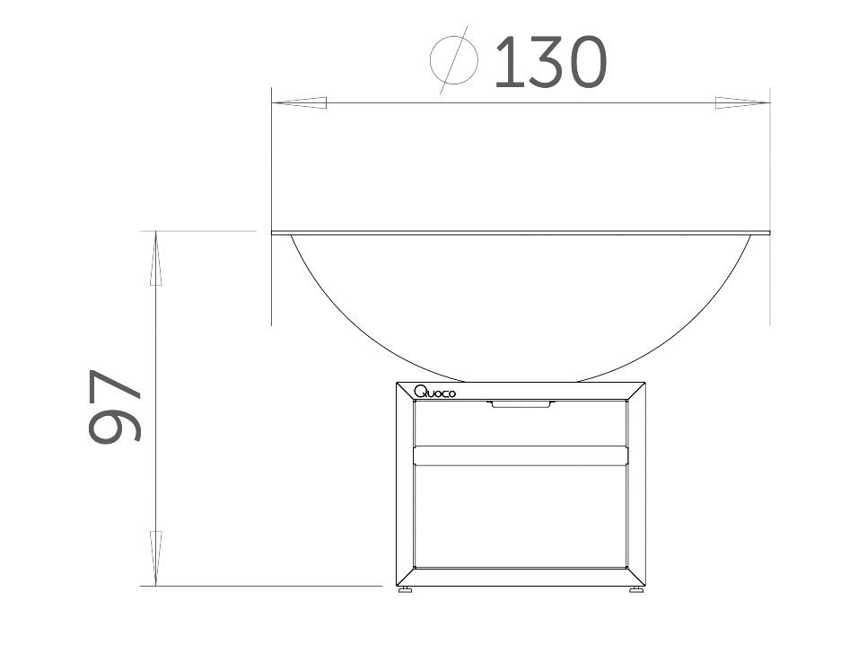 Brasero Piatto Extra Large Noir diam130 - Quoco - Image 3