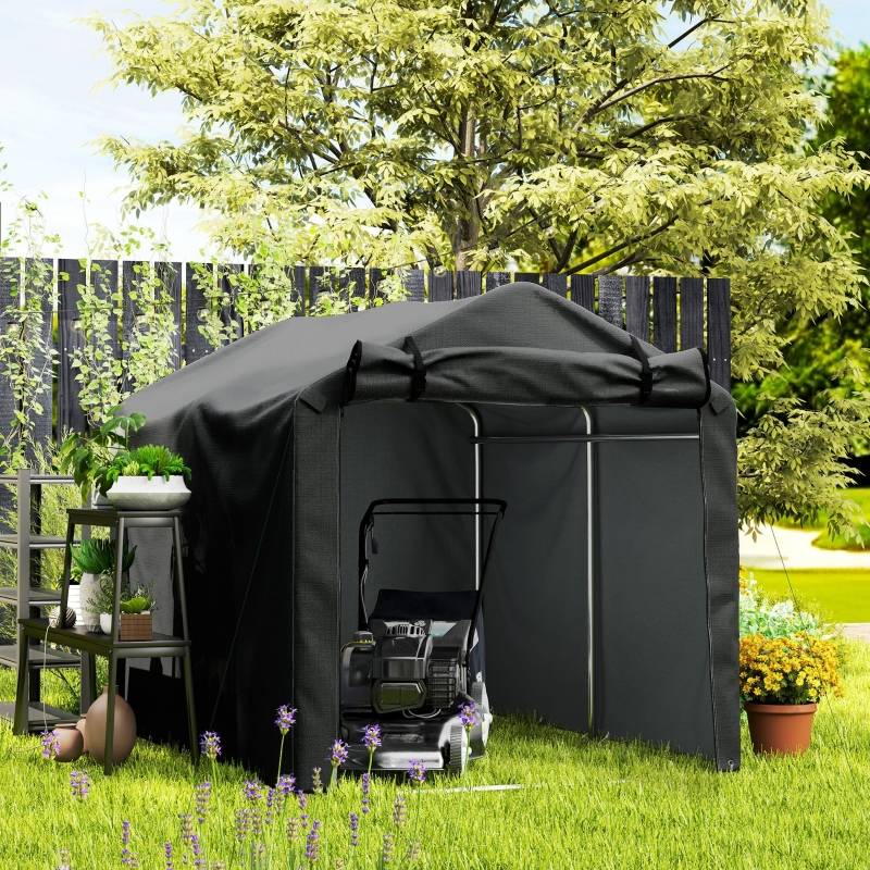 Tente de garage étanche avec porte, résistante aux UV, 220×157×165cm, couleur noire - Image 8