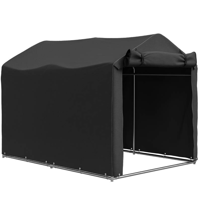Tente de garage étanche avec porte, résistante aux UV, 220×157×165cm, couleur noire - Image 1