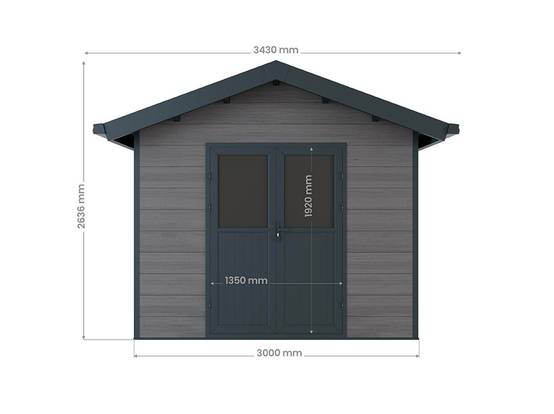 Direct Abris - Abri de Jardin Composite ISORA - 9m2 Gris - Cabane Atelier / Abri Velo - Image 6