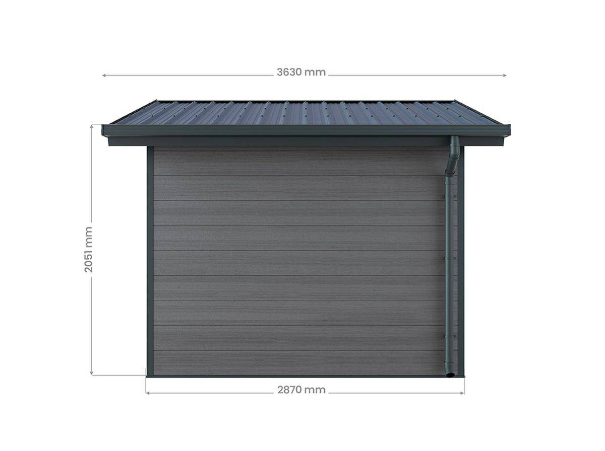 Direct Abris - Abri de Jardin Composite ISORA - 9m2 Gris - Cabane Atelier / Abri Velo - Image 7