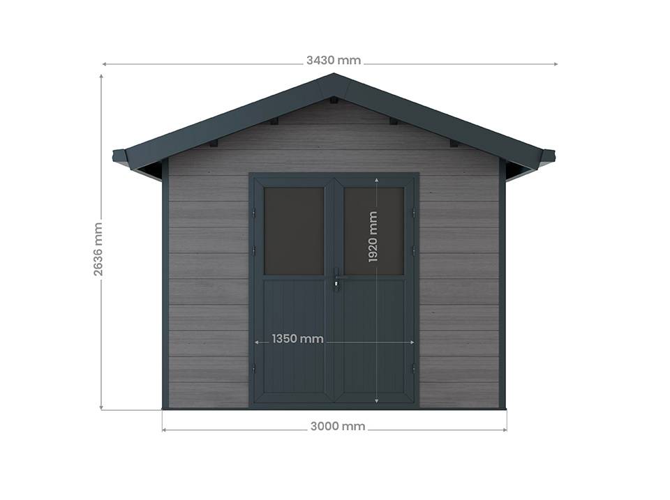 Abri de Jardin Composite ISORA - 9m2 Gris - Cabane Atelier / Abri Velo - Image 6