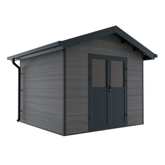 Abri de Jardin Composite ISORA - 9m2 Gris - Cabane Atelier / Abri Velo - Image 3
