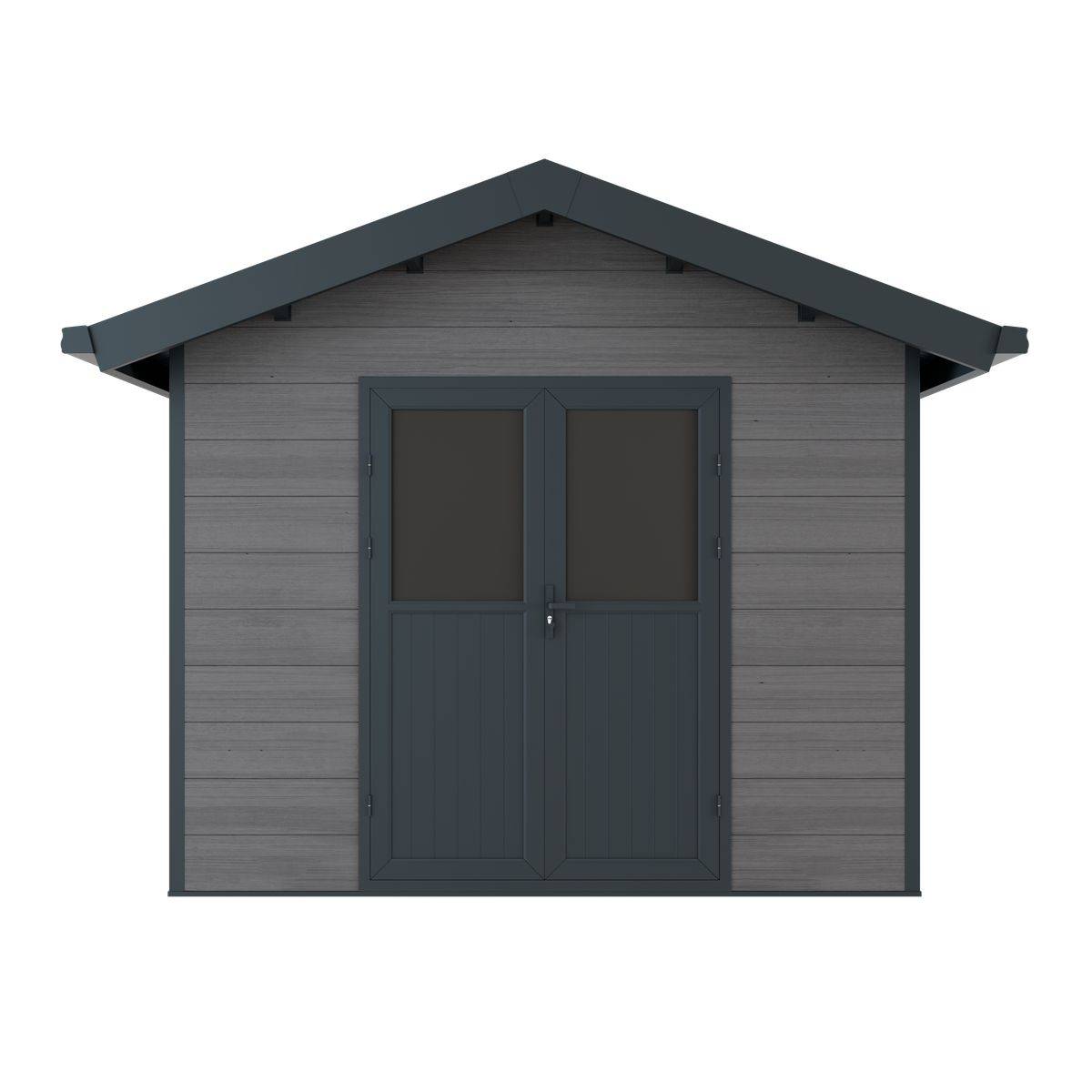 Direct Abris - Abri de Jardin Composite ISORA - 9m2 Gris - Cabane Atelier / Abri Velo - Image 4