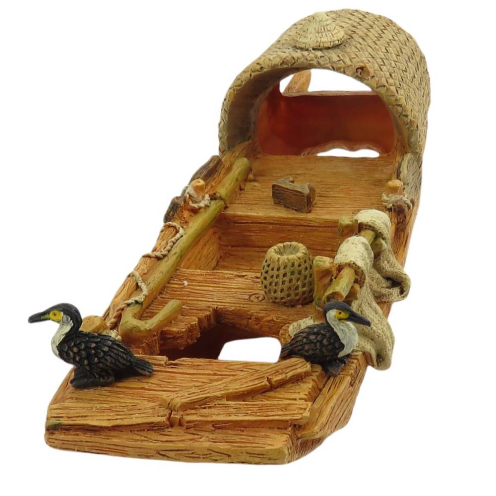 animallparadise - Bateau Pagode model 3 L, 27 x 9 x 10 cm, décoration aquarium - Image 3