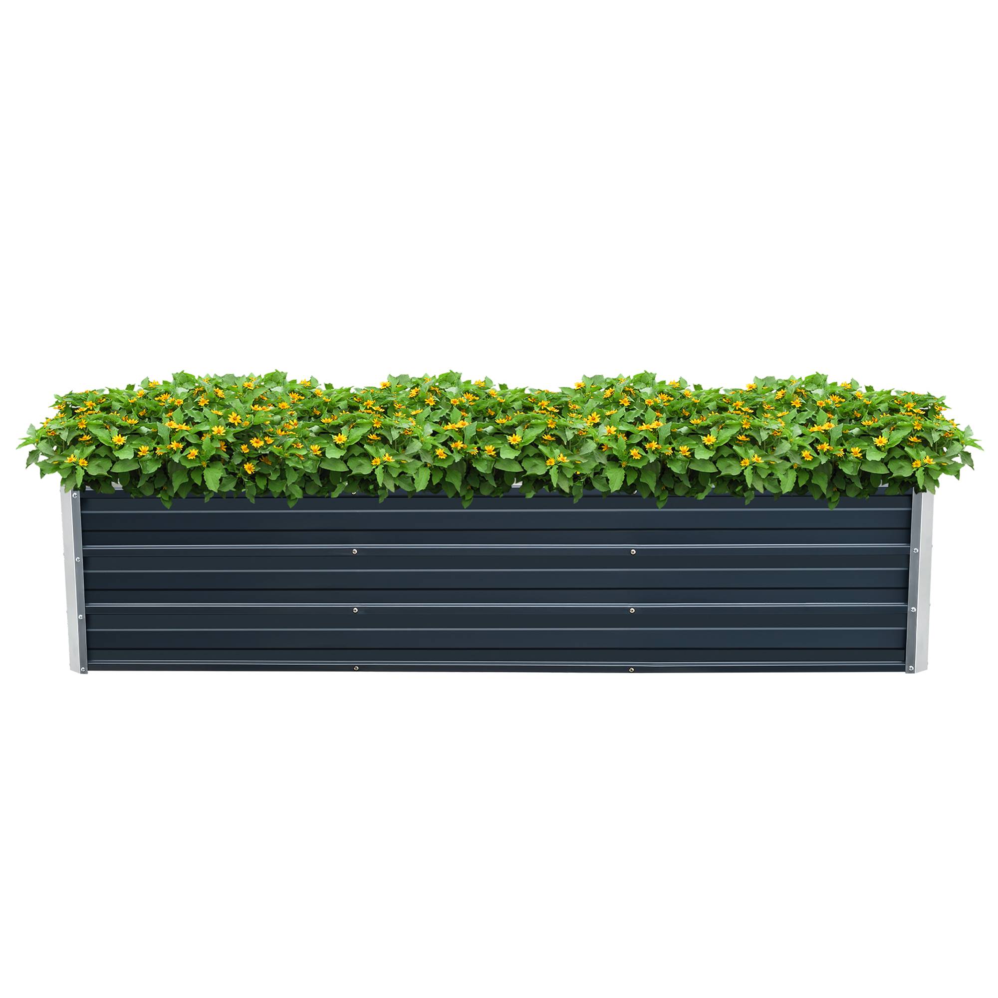 Jardinière Nijmegen à 2 barres de séparation 183 x 47 x 40 cm anthracite [en.casa] - Image 1