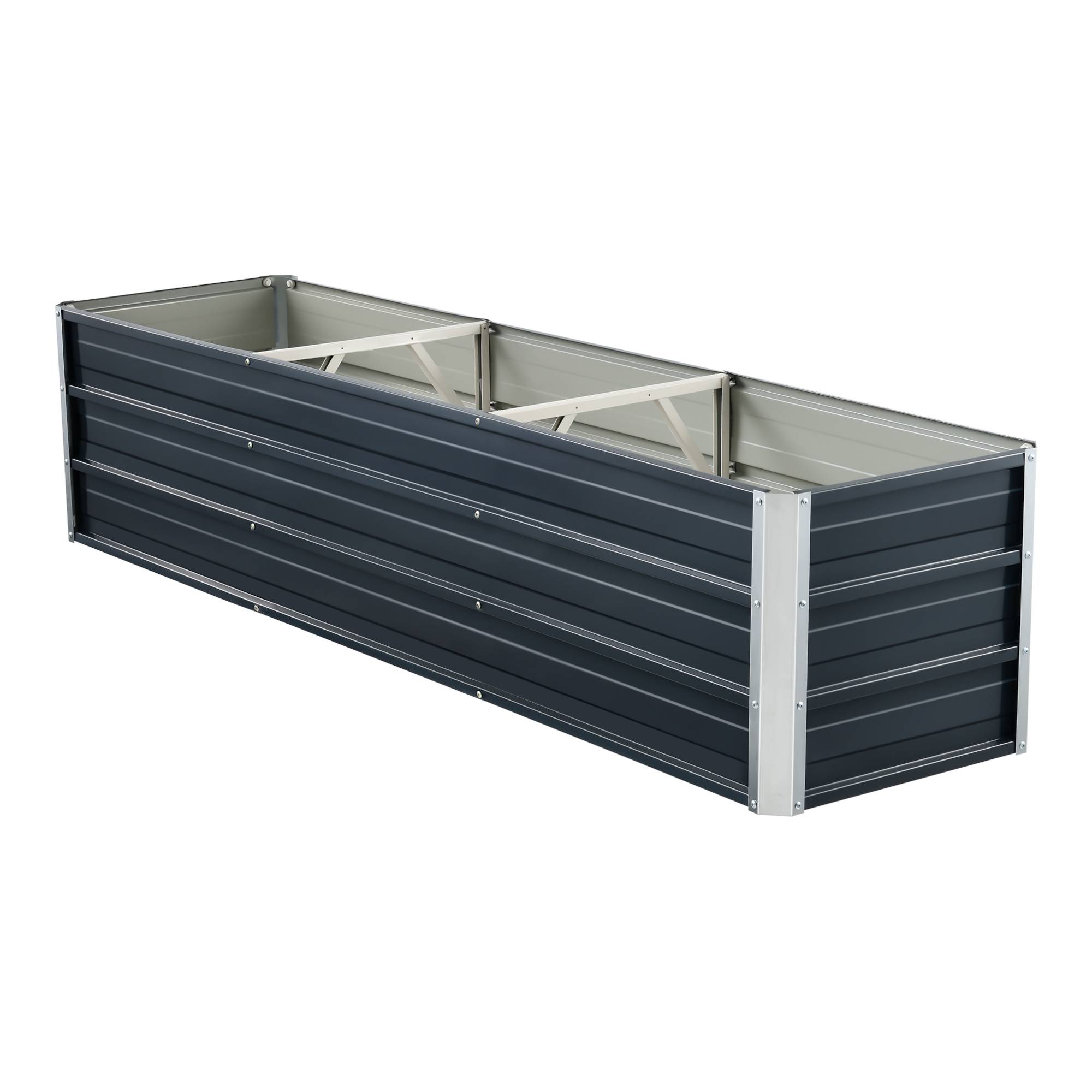 Jardinière Nijmegen à 2 barres de séparation 183 x 47 x 40 cm anthracite [en.casa] - Image 4