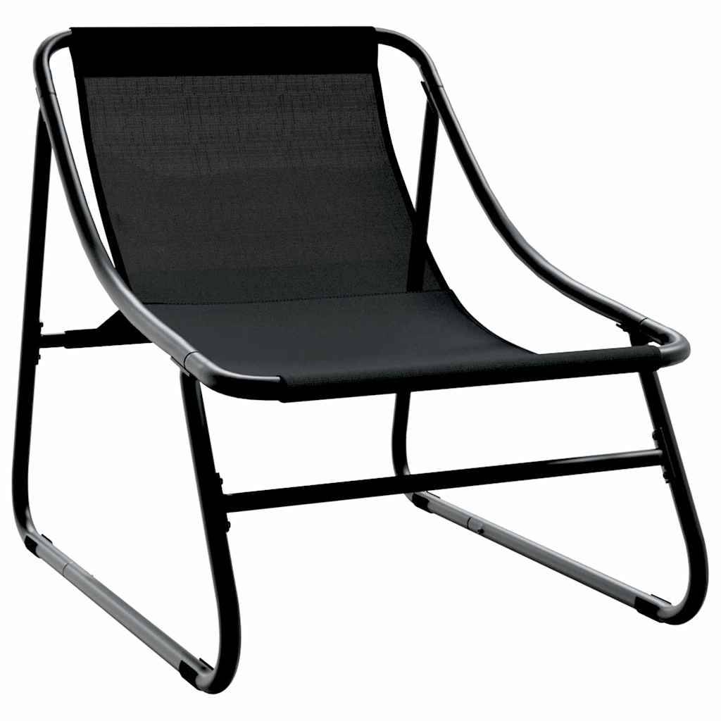 Mobilier de jardin avec coussin Noir 60,5 x 81 x 71 cm (2 pcs) - PANGIVO - Image 5