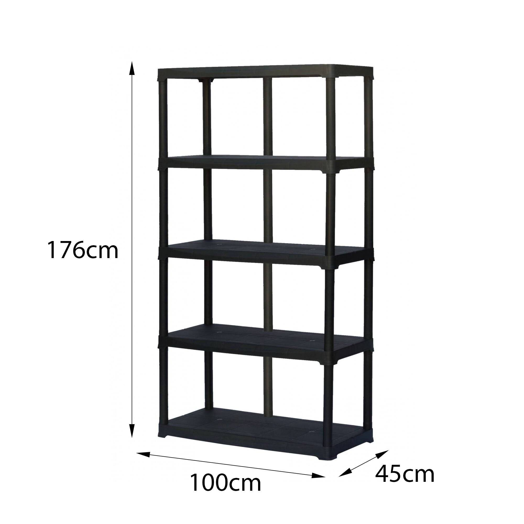 Dmora - Armoire d'extérieur Dammendol, Etagère d'extérieur, Armoire de balcon polyvalente, Armoire d'extérieur, Anthracite, 100x40h176 cm - Dmora - Image 3