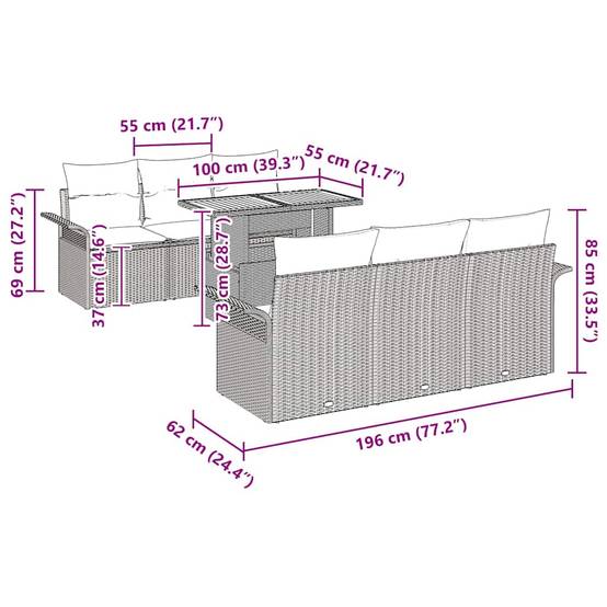 ComfortXL - Salon de jardin d'angle 7 pcs Poly rotin avec rangement intégré Noir – ComfortXL Outdoor Living - Image 5