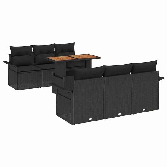 ComfortXL - Salon de jardin d'angle 7 pcs Poly rotin avec rangement intégré Noir – ComfortXL Outdoor Living - Image 2