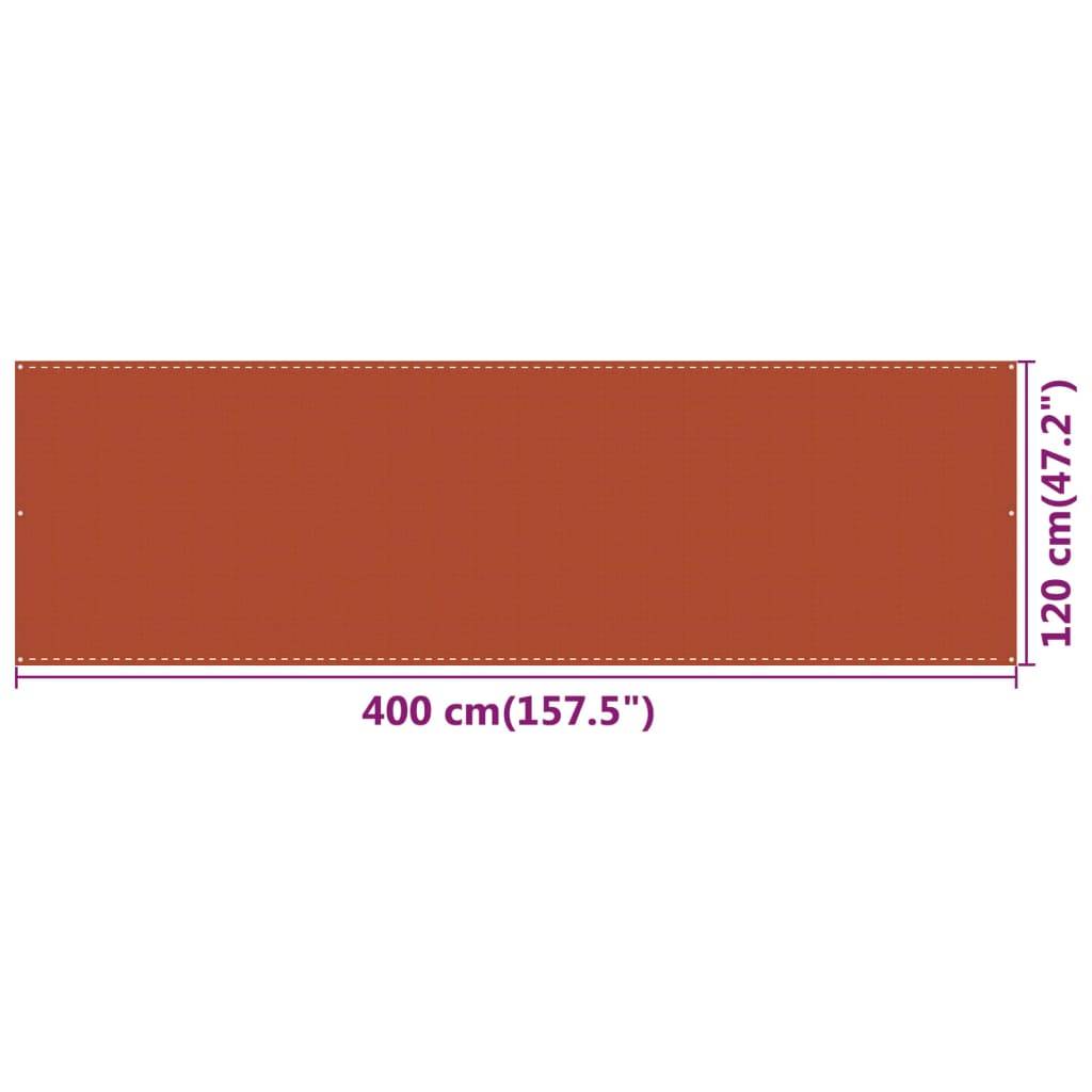 Helloshop26 - Écran de balcon brise pare vue protection confidentialité orange 120 x 400 cm PEHD - Image 5
