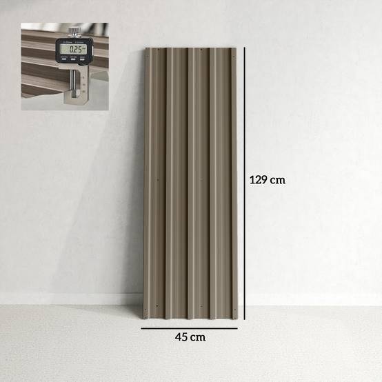 Lot 12 panneaux toit acier galvanisé 7m² abri outils remise 129x45cm marron - Image 5