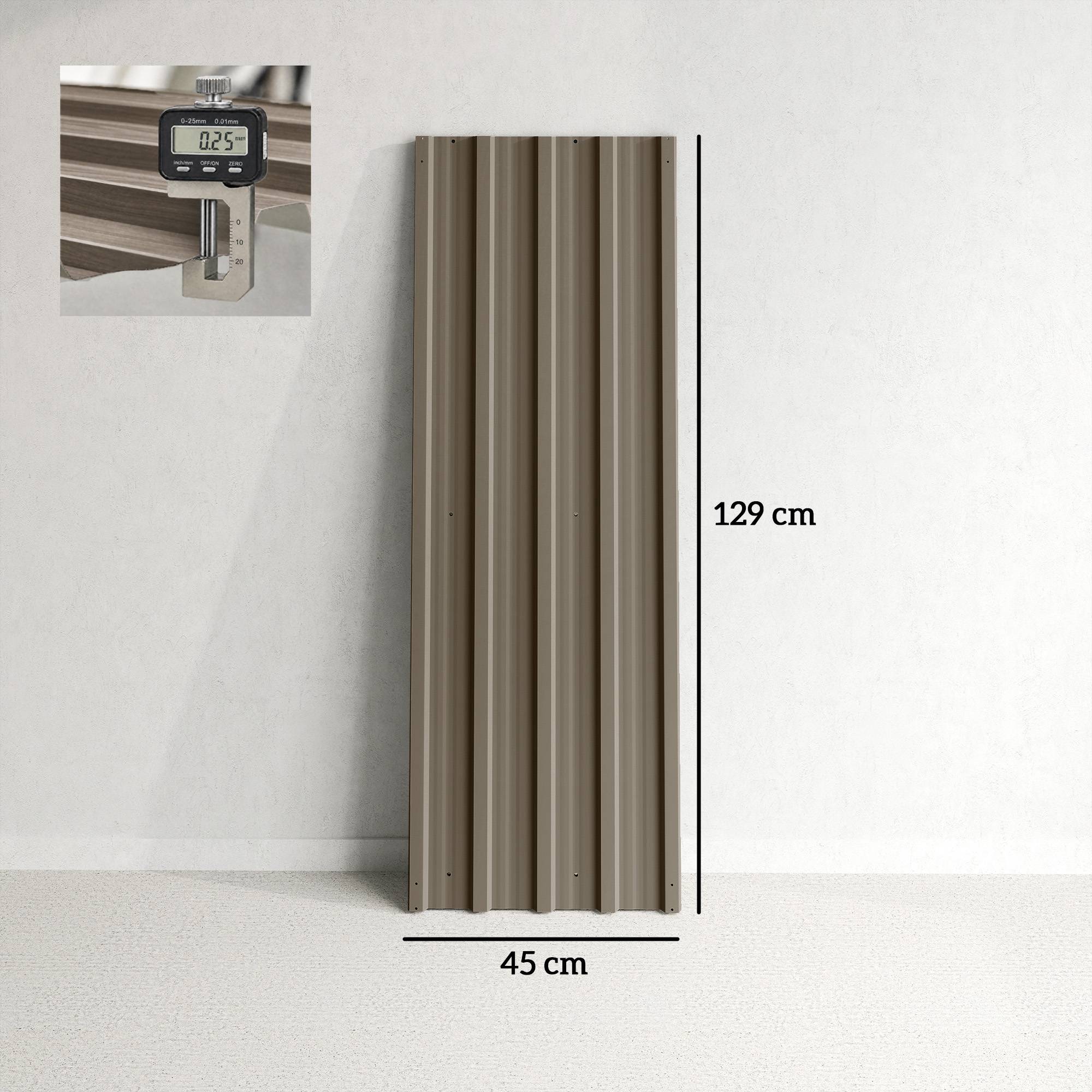 Lot 12 panneaux toit acier galvanisé 7m² abri outils remise 129x45cm marron - Image 5