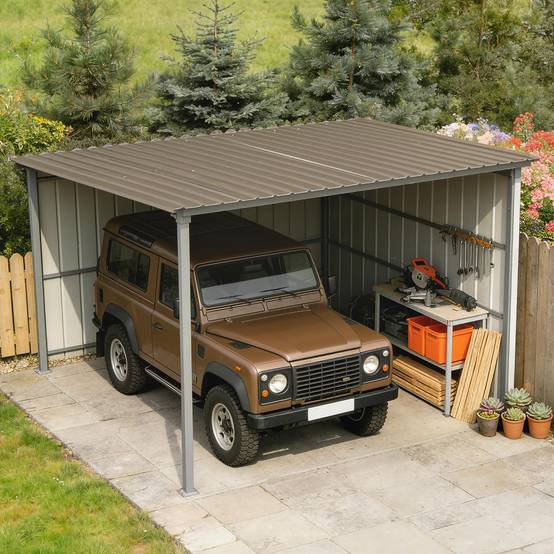 Lot 12 panneaux toit acier galvanisé 7m² abri outils remise 129x45cm marron - Image 10