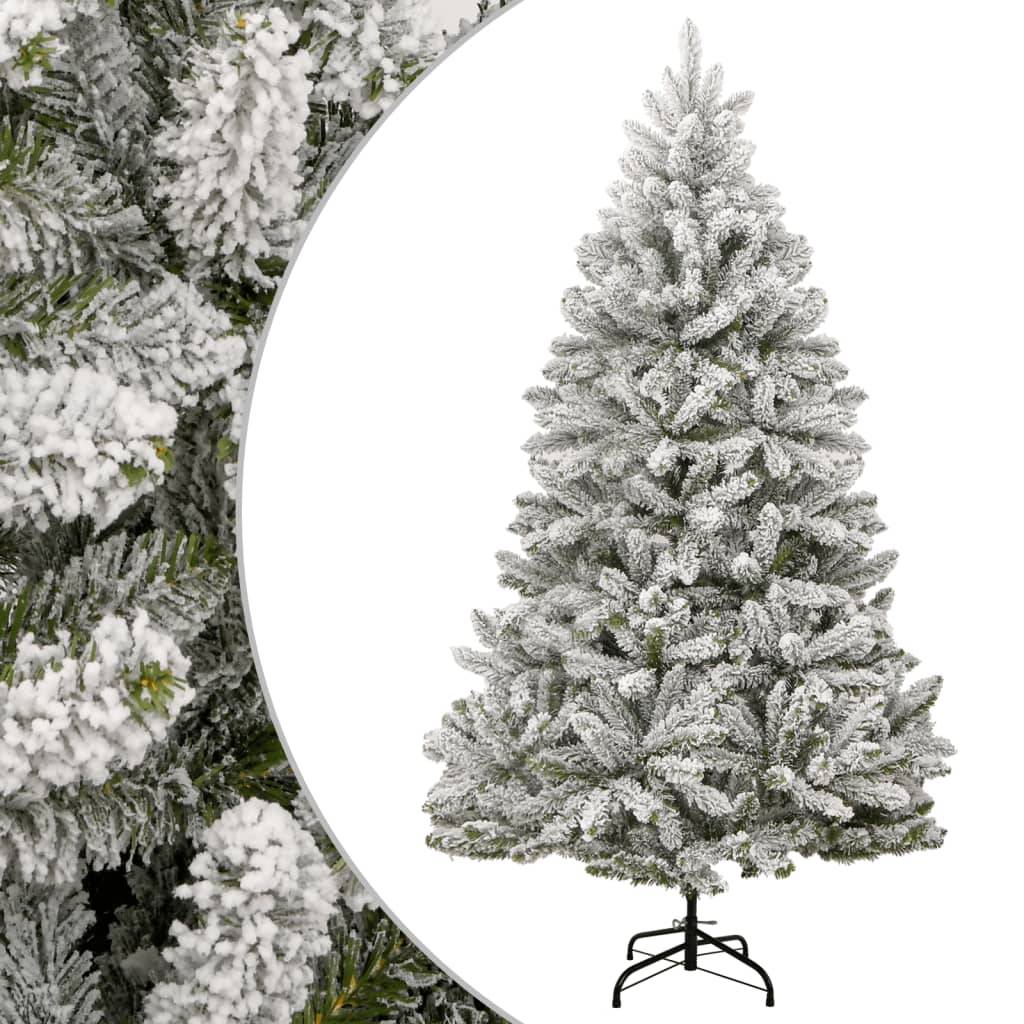 ComfortXL - Sapin de Noël artificiel floqué PVC installation facile pour intérieur Blanc 210 cm – ComfortXL Outdoor Living - Image 1