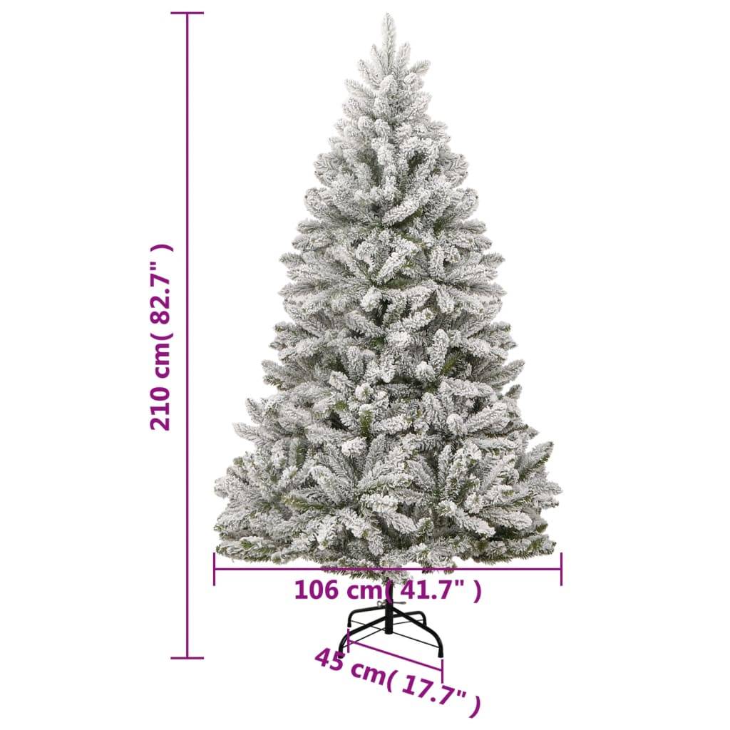 ComfortXL - Sapin de Noël artificiel floqué PVC installation facile pour intérieur Blanc 210 cm – ComfortXL Outdoor Living - Image 9