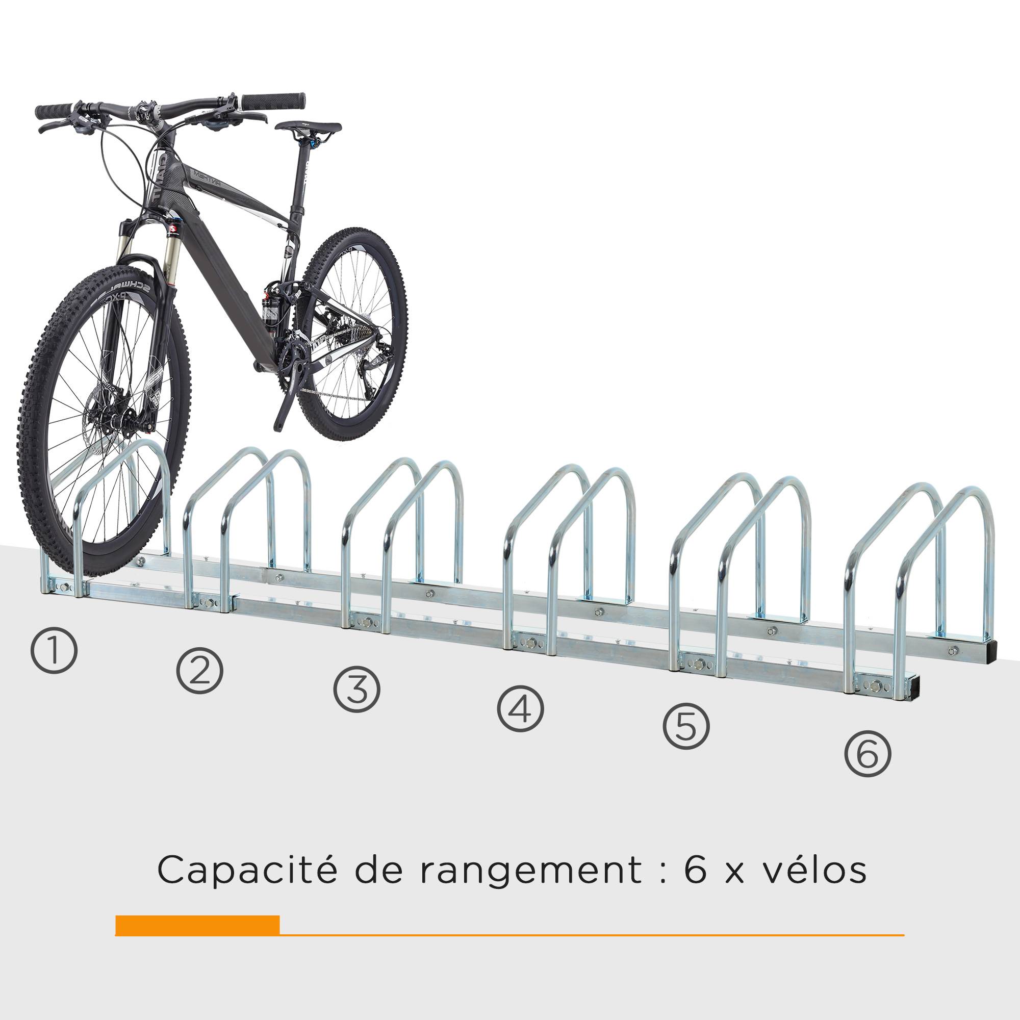 PANGIVO - Râtelier pour 6 vélos acier argent 179 x 33 x 27 cm - PANGIVO - Image 6
