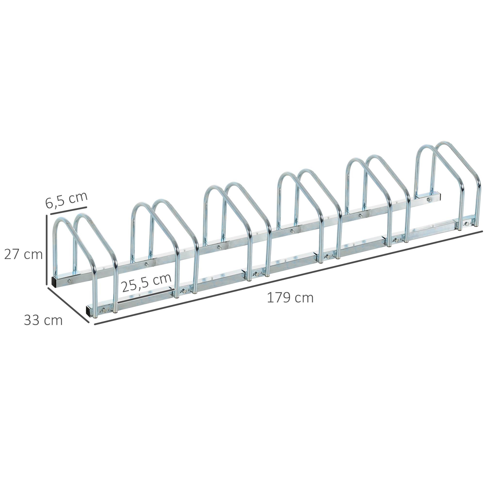 PANGIVO - Râtelier pour 6 vélos acier argent 179 x 33 x 27 cm - PANGIVO - Image 5