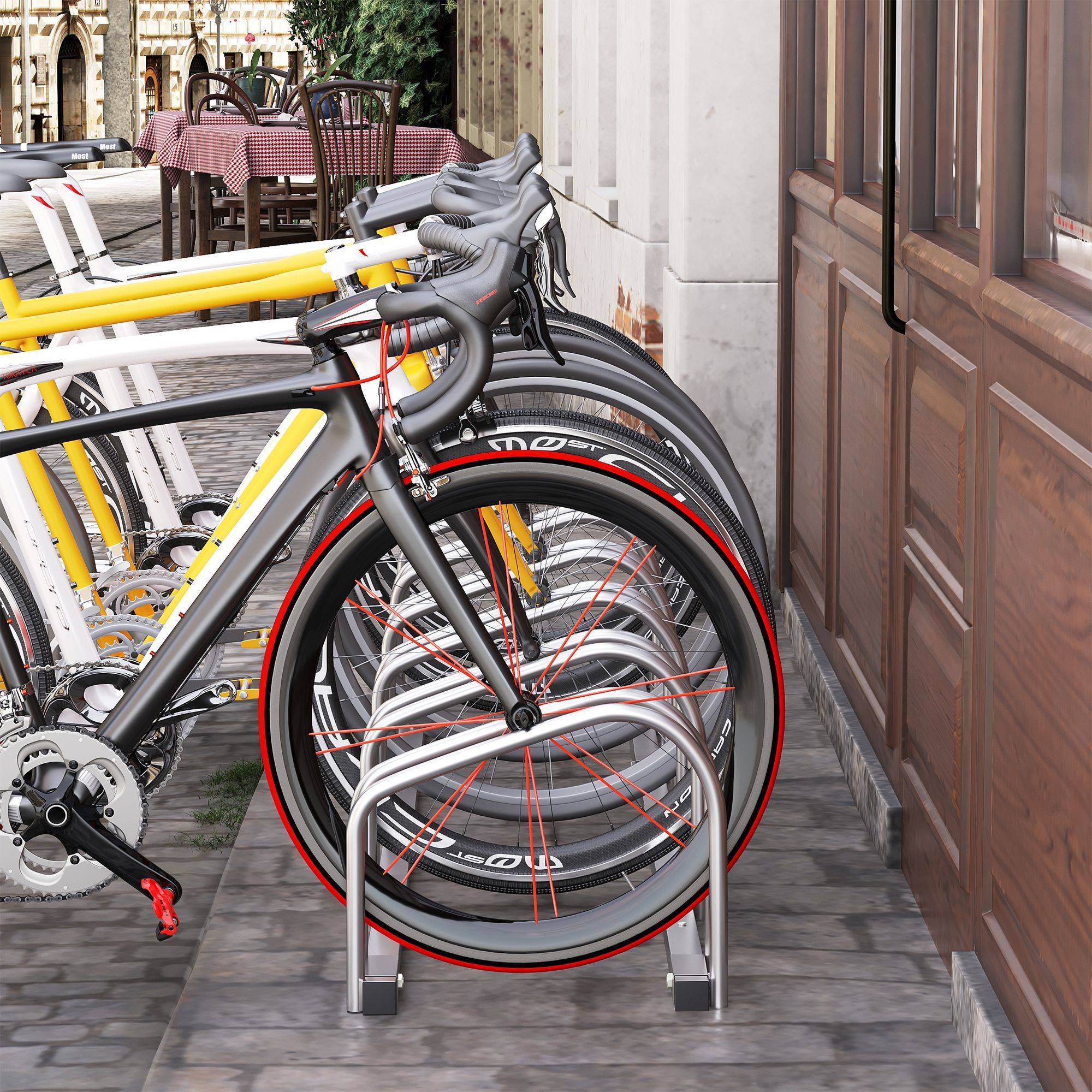 PANGIVO - Râtelier pour 6 vélos acier argent 179 x 33 x 27 cm - PANGIVO - Image 4