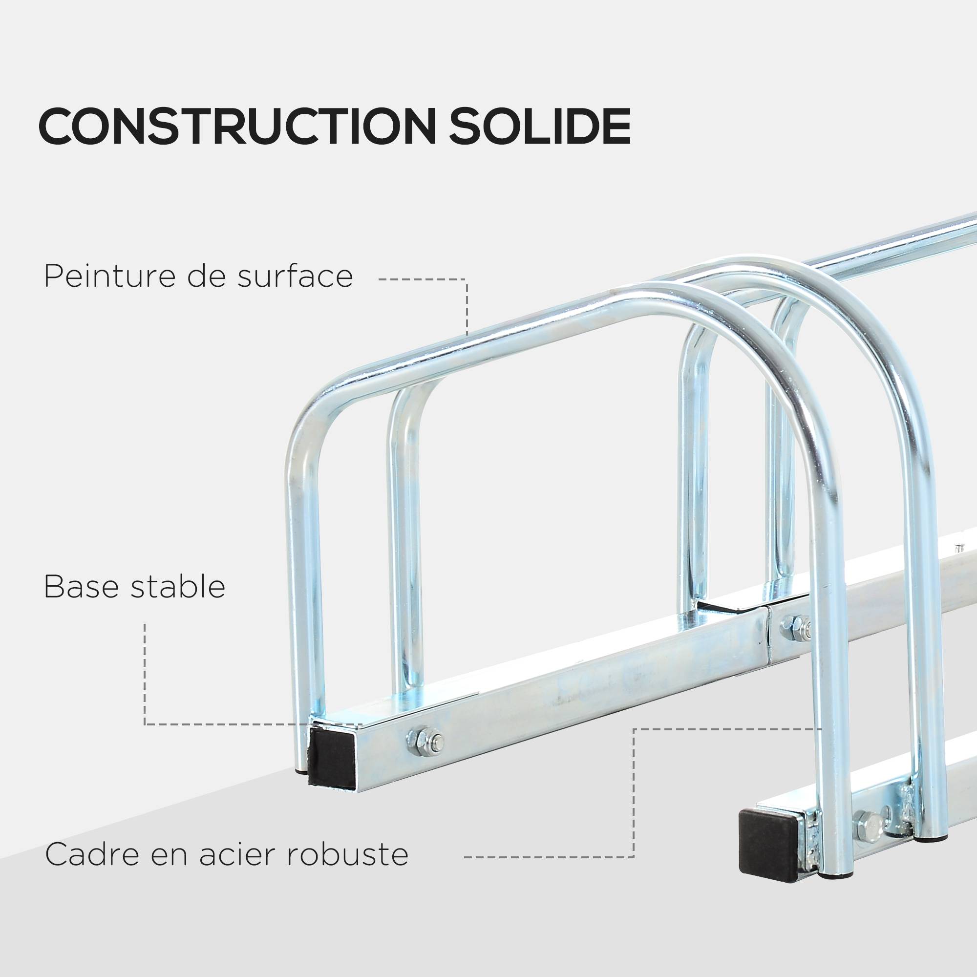 PANGIVO - Râtelier pour 6 vélos acier argent 179 x 33 x 27 cm - PANGIVO - Image 10