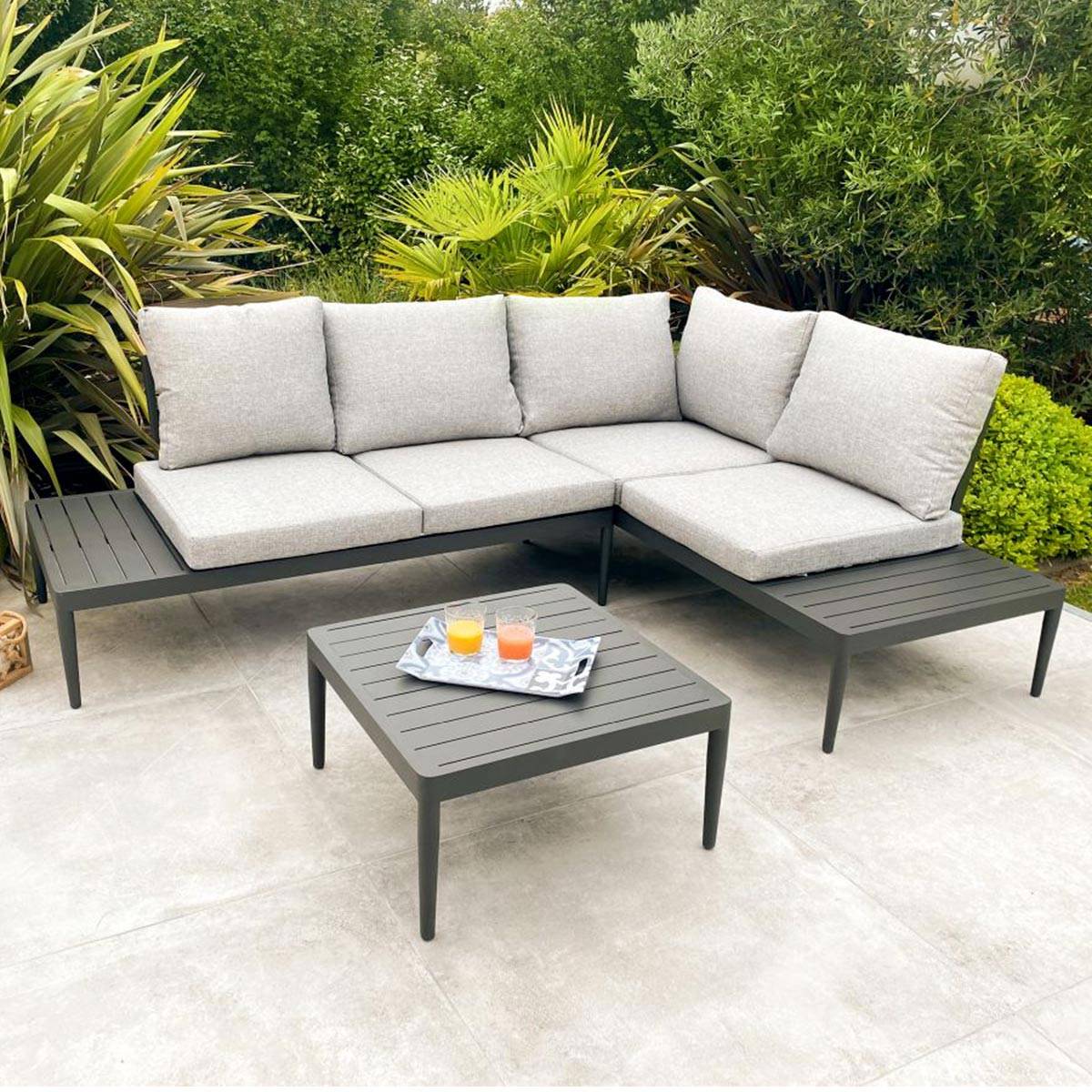 Dcb Garden - Salon de Jardin 4 Places "Ankara" 150cm Noir - Image 5