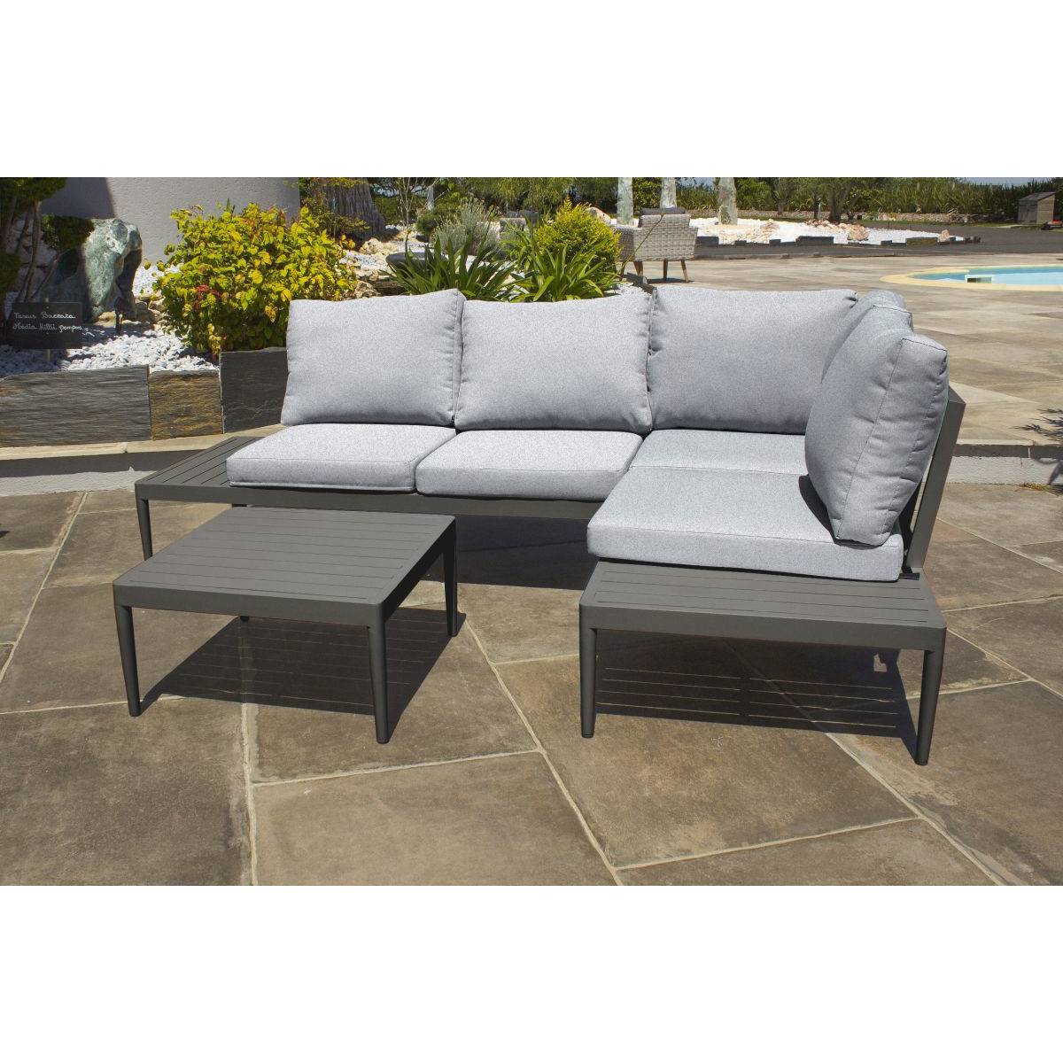 Dcb Garden - Salon de Jardin 4 Places "Ankara" 150cm Noir - Image 6