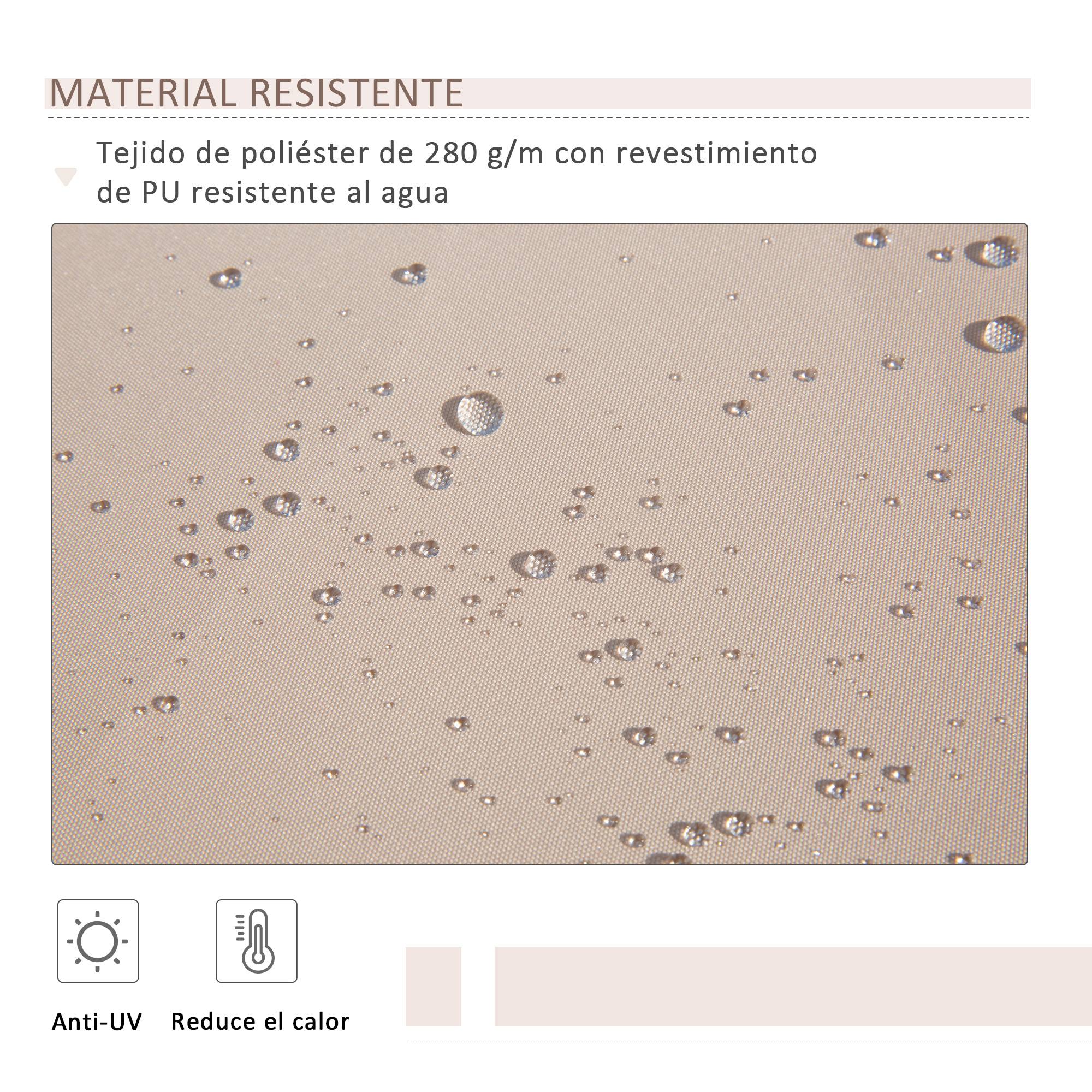 Store banne rétractable manuel 295 x 200 cm avec manivelle métallique, imperméable et anti-UV pour terrasse de jardin, beige - Image 6