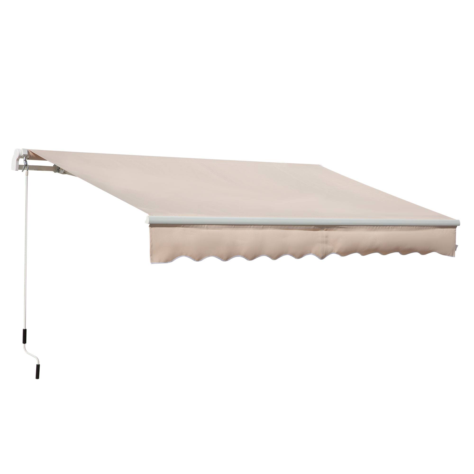 Store banne rétractable manuel 295 x 200 cm avec manivelle métallique, imperméable et anti-UV pour terrasse de jardin, beige - Image 2