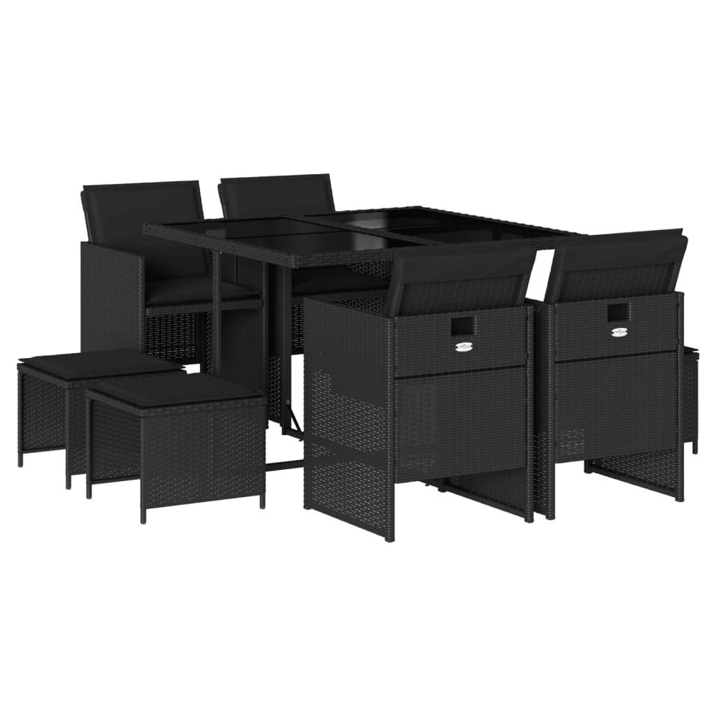 ComfortXL - Table et Chaises de Jardin Cube 8 Places, Rangement Optimisé, Résine et Coussins Noirs – ComfortXL Outdoor Living - Image 2