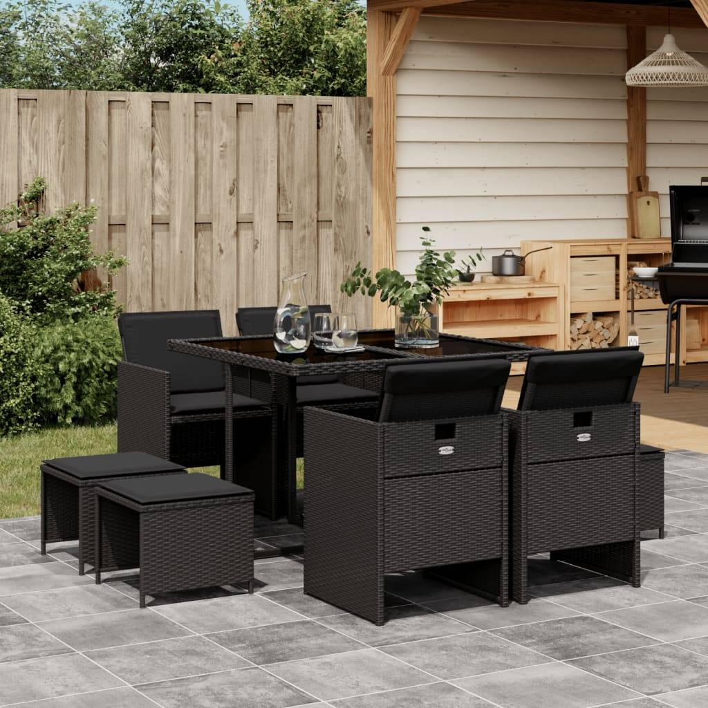 ComfortXL - Table et Chaises de Jardin Cube 8 Places, Rangement Optimisé, Résine et Coussins Noirs – ComfortXL Outdoor Living - Image 1