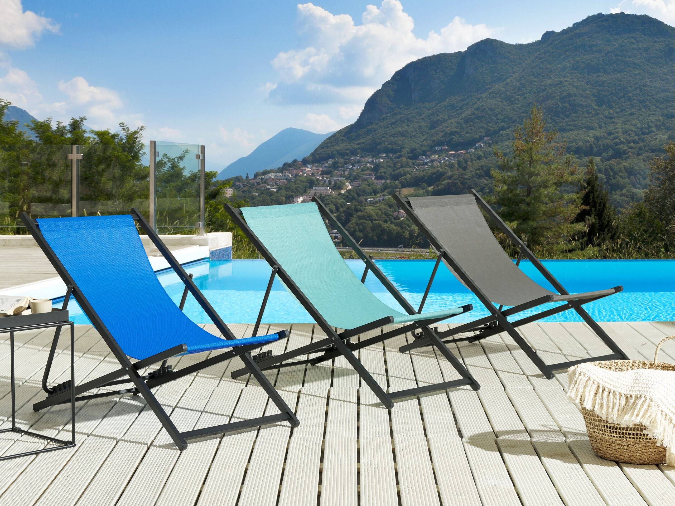 Beliani - Chaise longue Aluminium Bleu LOCRI II - Beliani - Image 1