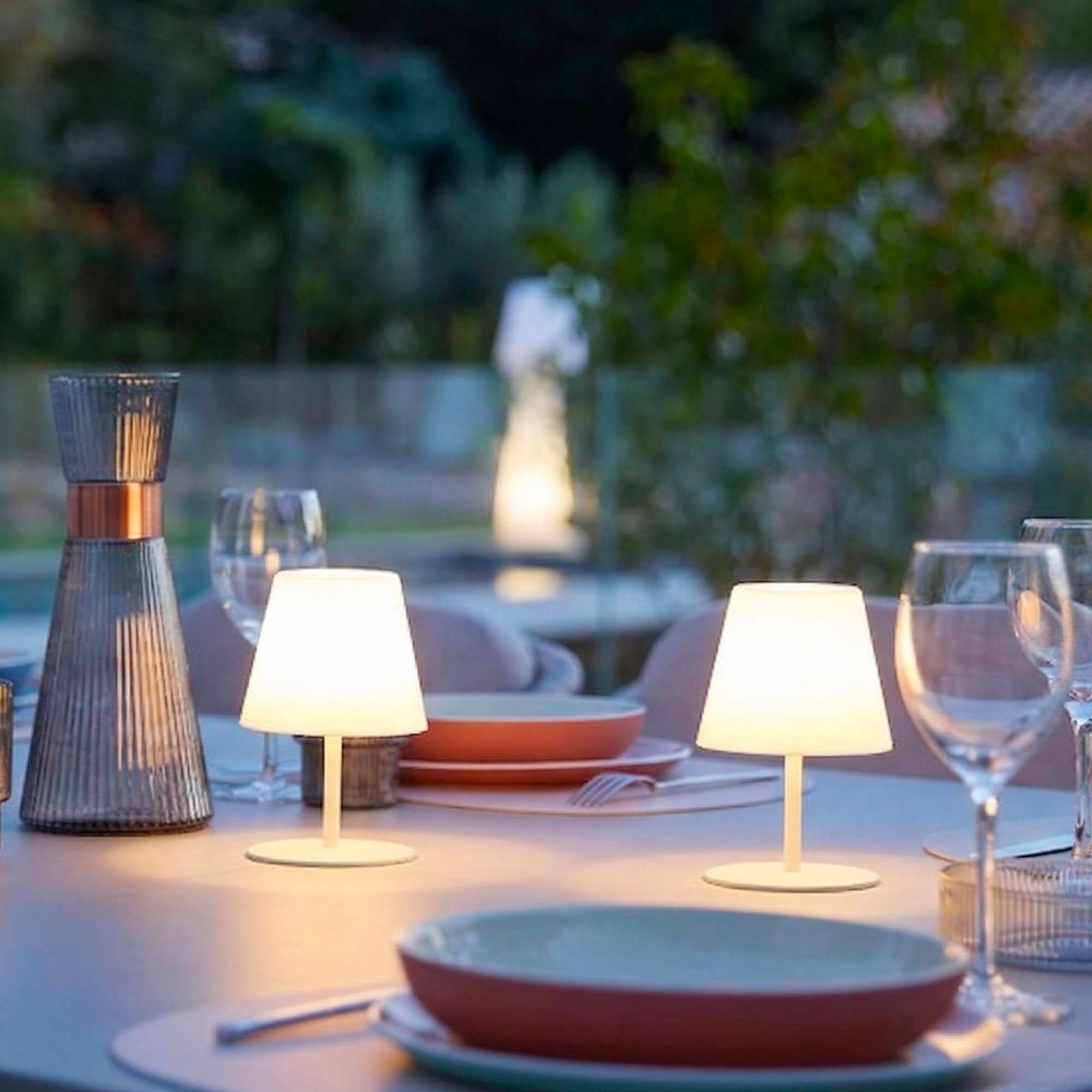 Lumisky - 2 Lampes de table sans fil TWINS Sable H16cm - Image 4