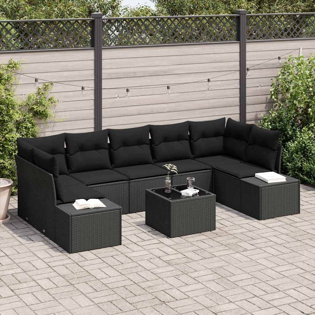 ComfortXL - Salon de jardin modulable 8 éléments en polyrotin résistant pour balcon et terrasse Noir – ComfortXL Outdoor Living - Image 1