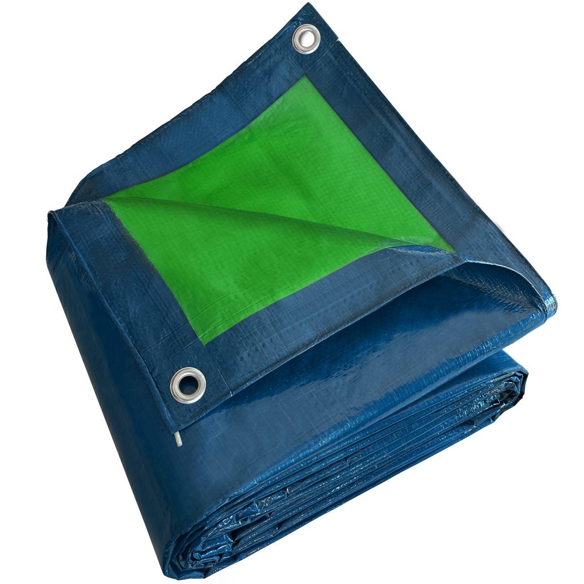 Bâche Jardin 5x8 m SR150JD Bleue et Verte - Haute Qualité - Bâche d'extérieur imperméable avec oeillets TECPLAST - Image 1