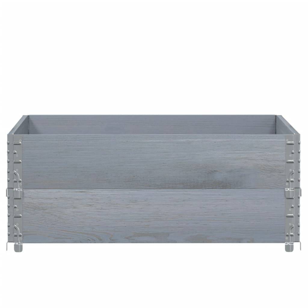 Jardinière bois de pin massif gris 100 x 100 x 41 cm - PANGIVO - Image 2