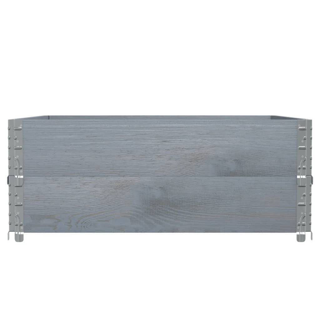 Jardinière bois de pin massif gris 100 x 100 x 41 cm - PANGIVO - Image 3