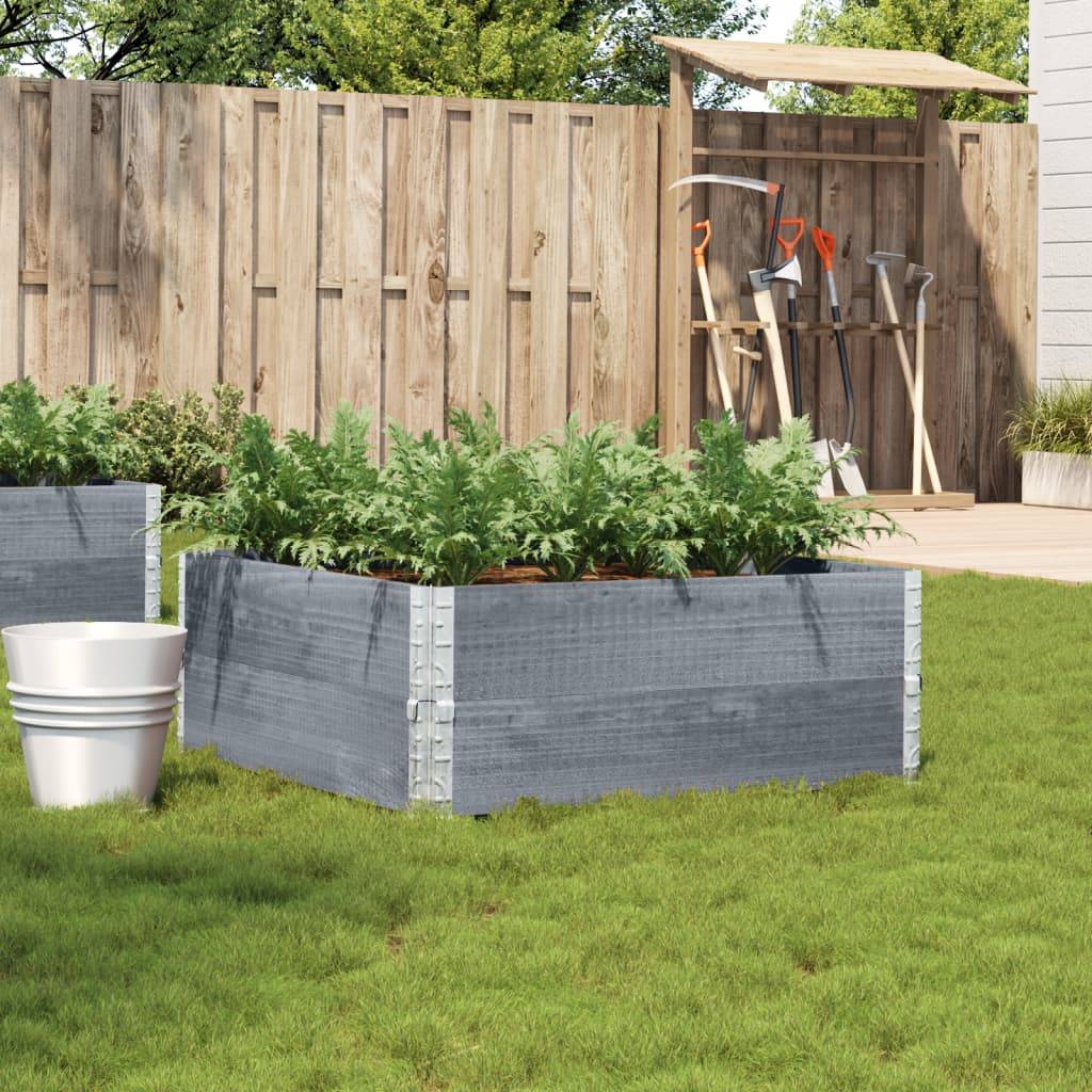 Jardinière bois de pin massif gris 100 x 100 x 41 cm - PANGIVO - Image 1