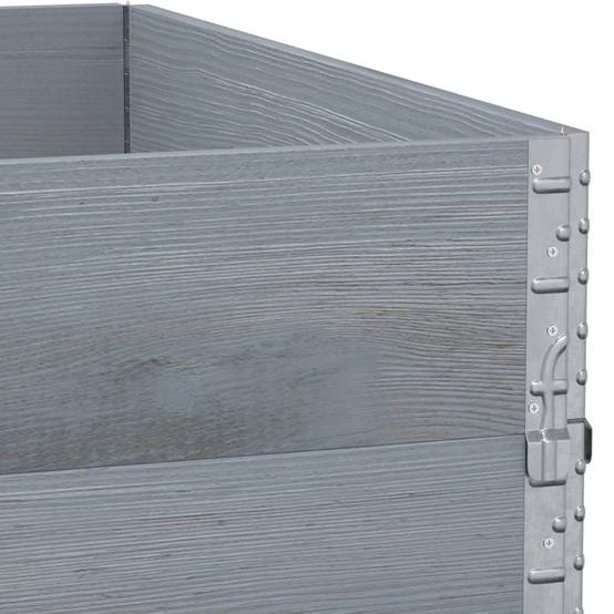 Jardinière bois de pin massif gris 100 x 100 x 41 cm - PANGIVO - Image 6