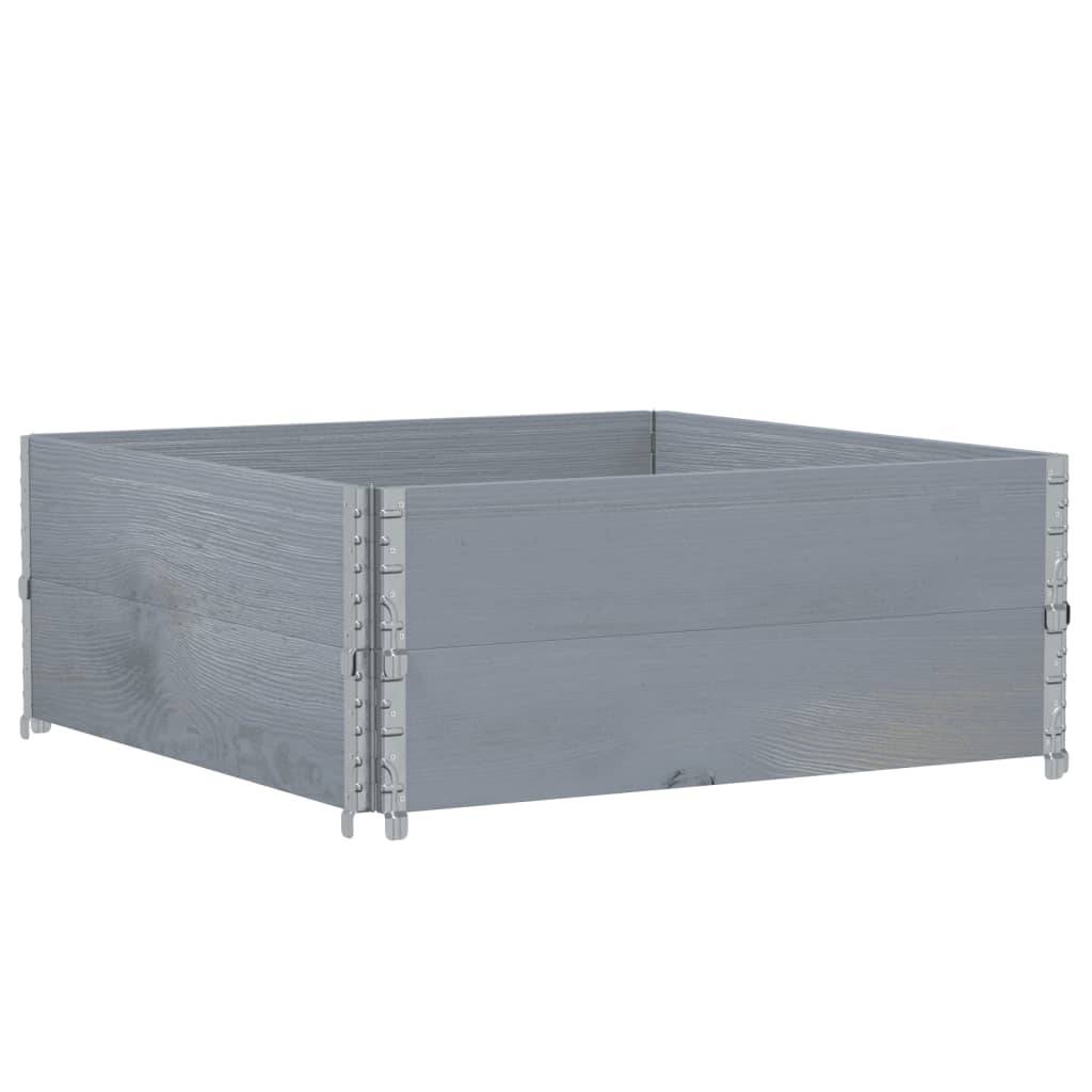 Jardinière bois de pin massif gris 100 x 100 x 41 cm - PANGIVO - Image 4